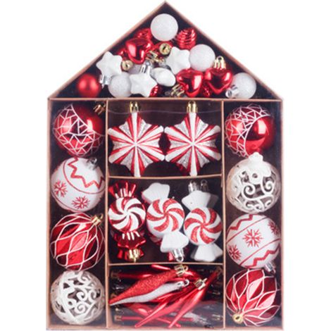 Boule De Noel - Lot De 73 Pieces En Plastique - Decoration Arbre De Noel Interieur - Pour Fete De Fin D Annee (1/5)