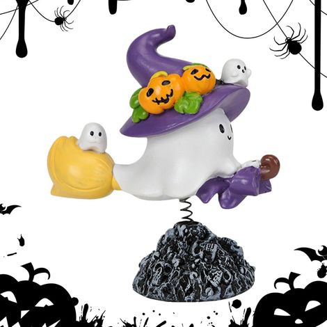 Petite statue fantôme Halloween en résine avec tête secouante (1/5)