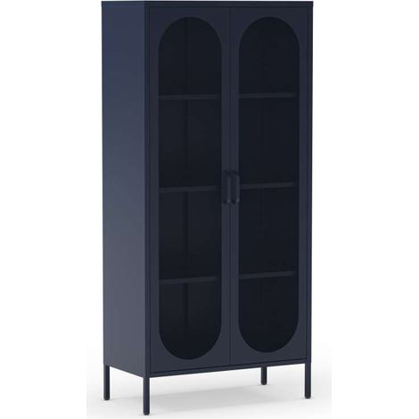 Mueble auxiliar alto 2 puertas abatibles modelo Dora acabado metal azul. 170cm(alto) 80cm (ancho) 40cm(prof.) (1/5)