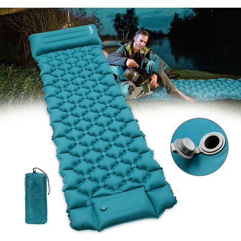 Jiubiaz Aufblasbare Isomatte mit integrierter Fußpumpe, leichte Campingmatte mit kleinem Packmaß