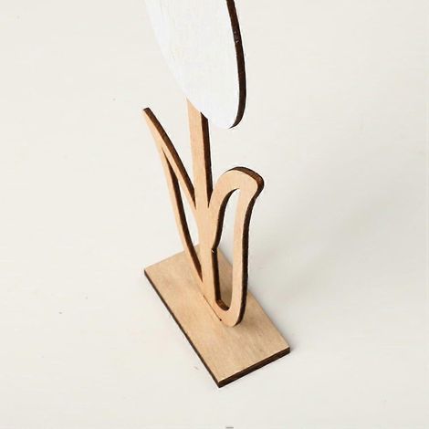 Kreative und wunderschöne Tulpen-Schreibtischdekoration aus Holz, hohle Tulpen-Dekoration für Ostern, Heimpartys (1/4)