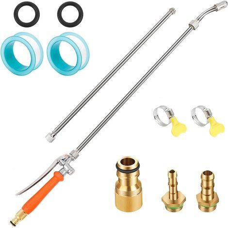 robust steel telescopic wand with adjustable nozzle and anti-leak clamps for high-pressure roof/garden car cleaning sprayers (1/5)