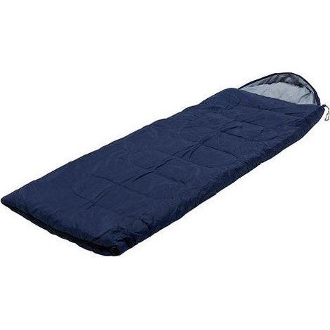 Fauteuil Lounger Comfort - Extérieur en polyester 190T, doublure en pongée 190T, garnissage en coton 300 g/m² - Bleu - Longueur 180 cm (+30 cm avec la capuche) - Largeur 75 cm (1/5)