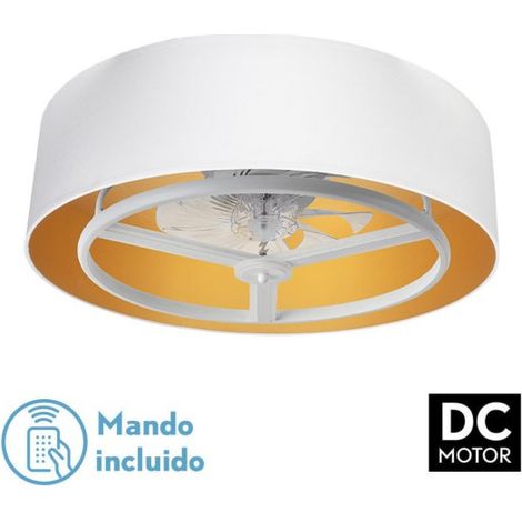 Ventilatore Anuska DC 60W Bianco/Oro 8 Pale 5100 lm 6 Velocità 3CCT Telecomando (1/3)