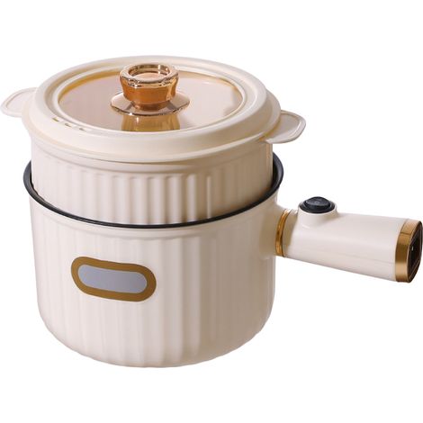 Mini poêle électrique faible puissance antiadhésif, casserole électrique individuelle pour dortoir étudiant, usage unique avec panier PP, fiche CN (1/5)