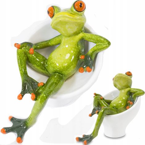Froschfigur, die in einem Sessel ruht, Geschenk-Frosch (1/5)