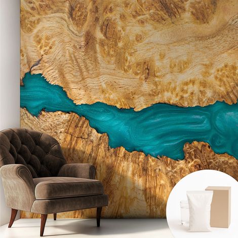 Carta Da Parati Non Tessuto - Decorazione Da Muro - Traspirante - Con Motivo - Per Camera Da Letto Cucina Legno e resina 250x250 cm (1/5)