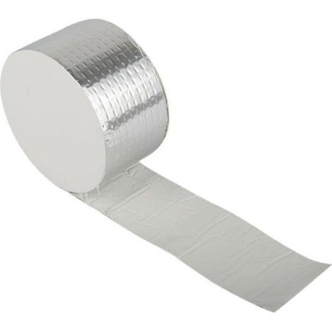Ruban Réparation Tuyau - Caoutchouc Butyle + Feuille Aluminium - Étanche pour Fissures et Fuites - 5 cm x 5 m (1/5)