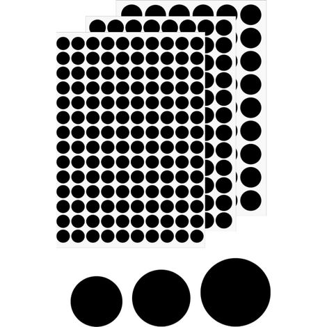 Lot de 290 cachevis autocollants noirs 12/15/21 mm Trou de vis autocollant pour bureaux, armoires murales, meubles (1/5)