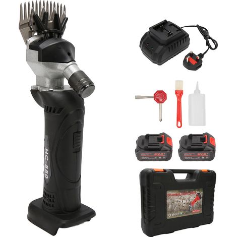Tondeuse à moutons noire 200W moteur 6 vitesses max 2600 tr/min lame en alliage 4000mAh tondeuse tapis maison ferme 100-240V prise UK (1/5)