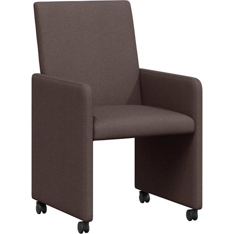 Maison Exclusive - Esszimmerstühle mit Rollen 2 pcs Dunkelbraun 5