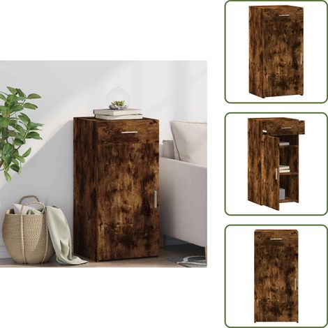 The Living Store Sideboard Räuchereiche 45x42,5x93 cm Holzwerkstoff - Schreibtisch - Regal - Sideboard - Wohnraumgestaltung - Holzmöbel (1/5)
