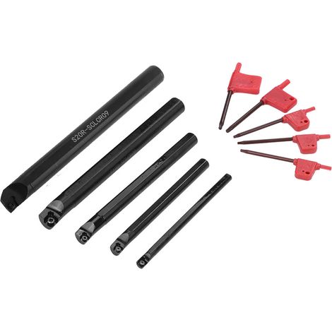5PCS 7/10/12/16/20mm CLCR Lathe Turning Tool Insert Blade Boring Bar Holder Set