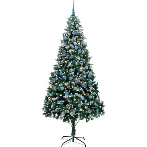 Sapin de Noël，Arbre de Noël artificiel Vert 240 cm PVC, Acier et Plastique CFW96489 (1/5)