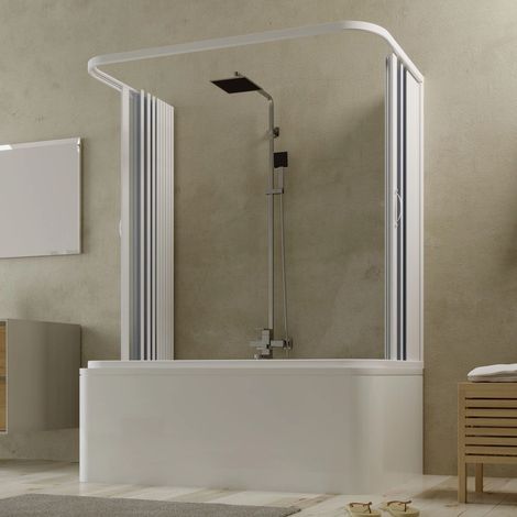 Box Doccia per Vasca in PVC 2 Ante 3 Lati Porta a Soffietto Sopravasca Colorato - Misura 70x170x70 (1/5)