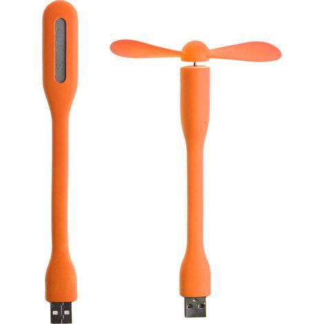 Mini portable and flexible USB fan with LED lights - Flexible summer gadget - AquaForge