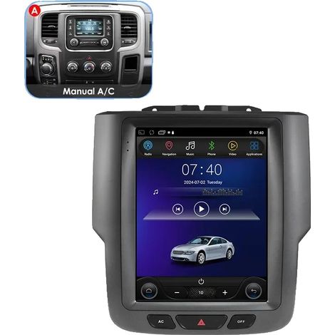 Carplay, Fonctionnalités Multimédia, Système de Navigation, compatible avec Dodge RAM 1500 2500 3500 2013-2018 Climatisation Manuelle, P1L A (1/2)
