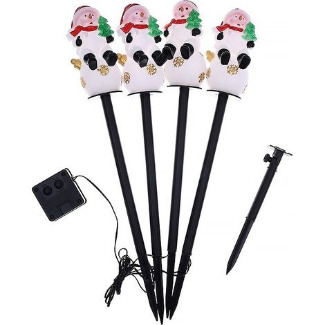 Hot Selling Solar Outdoor Christmas Decorative Ground Light, Waterproof Villa Lawn Light, Courtyard Landscape Light, Snowman with Ball (One to Four)