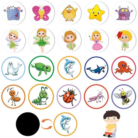20 Pièces Autocollants Apprentissage de la Propreté Chat Autocollants Siège Pot Réutilisables Animaux pour Enfants (1/5)