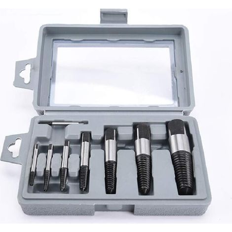 AIDUCHO Extracteur de vis endommagé Extracteur de boulons de fracture, ensemble de guidage percé, kit de fixations de sortie facile (Extracteur de vis à 8 pièces) (1/5)