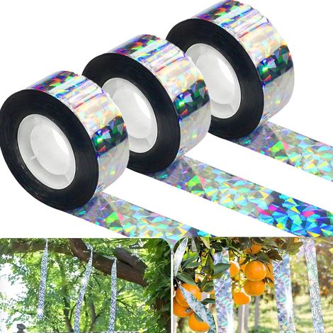 rotoli di nastro riflettente anti-piccioni, 80 m x 2,4 cm, scaccia-uccelli, adatto per giardini, frutteti, vigneti e terrazze, per proteggere alberi da frutto e raccolti (1/5)