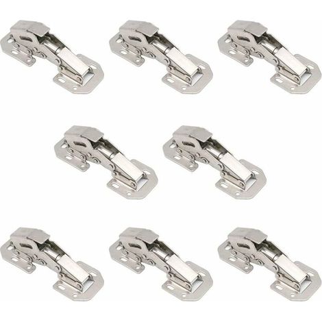 AIDUCHO Lot de 8 charnières pour portes de placard, charnières à recouvrement total à 90° pour cuisine, montage en surface