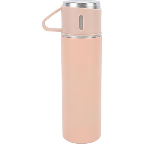 Gobelet isotherme 500 ml en acier inoxydable pour voyage avec poignée, couvercle multi-usages, rose, pour maison et extérieur (1/5)
