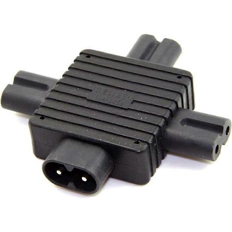 Convertisseur IECC8 vers 3xC7 : adaptateur secteur IEC320-C8 mâle vers triple C7 femelle (1/5)