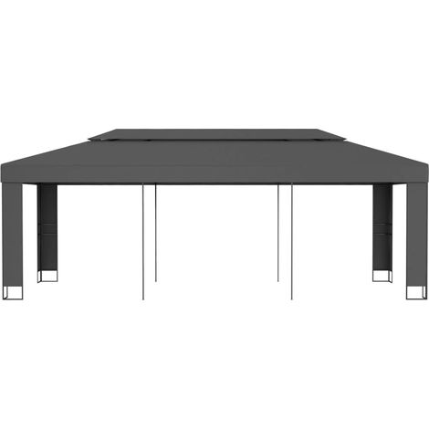 vidaXL Gazebo con Tetto Doppio 3x6 m Antracite