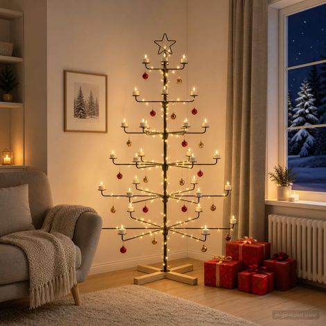 vidaXL Árbol de Navidad de metal con soporte KUOPIO 150 cm (1/5)