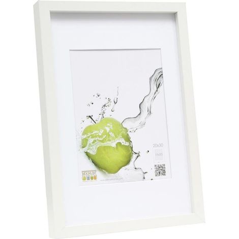 Cadre Photo avec Passepartout Bois/MDF Moulure Haut Blanc 50 x 70 cm (1/3)