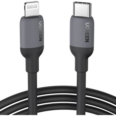 Cavo di ricarica rapida per iPhone USB-C - Lightning PD 20W 1m Nero (1/5)