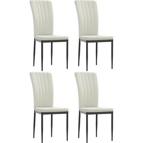 Maison Exclusive - Esszimmerstühle 4 Stk. Creme Samt (1/5)