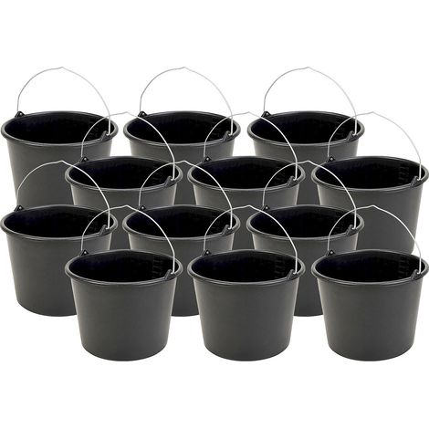FRANKEL kaiserkraft, Seau, capacité 12 l, lot de 12, noir (1/3)