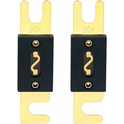 2er-Pack ANL-80A-Sicherungen für Autoradiosysteme – schwarz und gold (1/4)