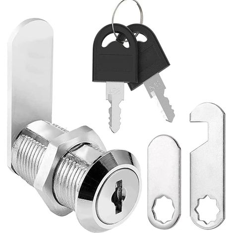 verrou de sécurité pour barillet boîte aux lettres, serrure à came pour tiroir d'armoire, boîte à outils, verrous porte de placard avec clés, serrure casier meuble caisse (1, 40 mm) (1/5)