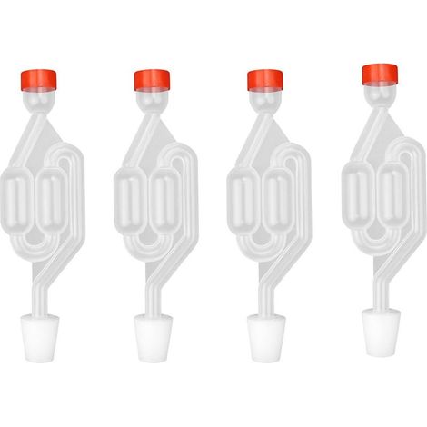 4 Pcs Tubes de Fermentation, Barboteur avec Bouchons en Caoutchouc,Airlock Bubbler Convient pour Brasser de la Bière, du vin, Faire Fermenter des Cornichons (1/5)