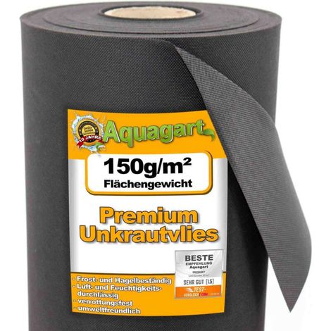 12 m² film de paillage, feutre de paillage anti-mauvaises herbes, voile de paillage, toile de paillage anti-mauvaises herbes 150 g 2 m de large (1/5)