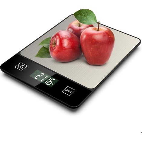 Bilancia da cucina elettronica, bilancia digitale per alimenti da 10 kg con precisione di 1 g, schermo LCD retroilluminato, 6 unità di peso.