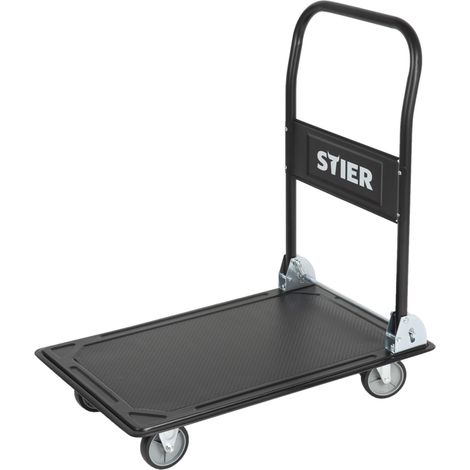 STIER Plattformwagen, Klappbar, Tragkraft 150 kg, Ladefläche 735 x 470 mm, Transporthilfe mit Lenkrollen, Rollwagen mit Antirutsch Beschichtung, stabil und sicher (1/4)