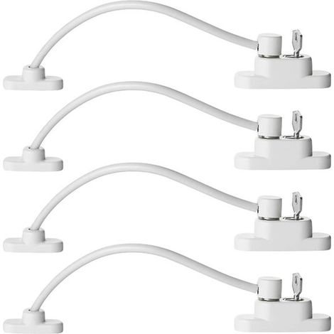 Ensemble de 4 butées de fenêtre pour fenêtres en PVC, verrou de haute qualité, sécurité enfant professionnelle avec vis et clés, verrous de fenêtre durables pour une sécurité optimale