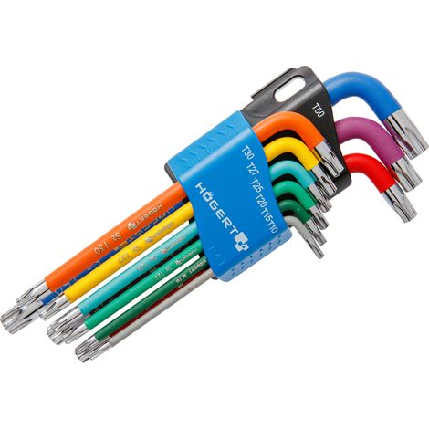 Chiavi torx Högert technik ht1w817 acciaio S2 9 pezzi