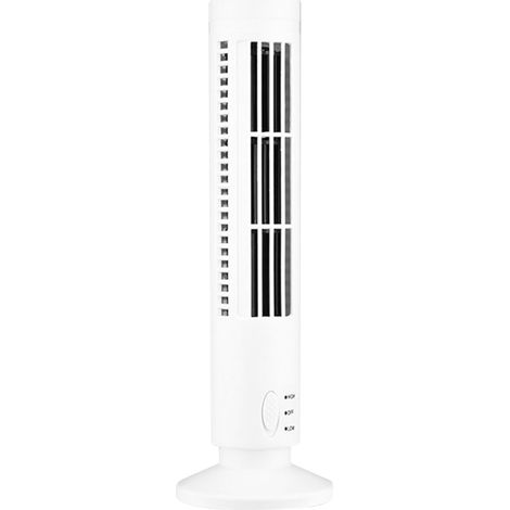 Mini ventilateur tour de bureau sans pales, vertical, électrique, pour bureau, chambre d'étudiant, prise USB 5 V CC, blanc (1/2)