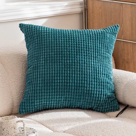 Housse De Coussin - Velours Côtelé À Rayures - 60 X 60 Cm - Pour Salon - Lot De 2 (1/5)
