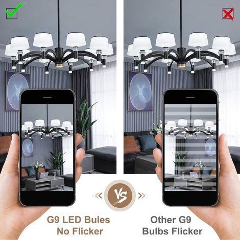 Ampoules LED G9 sans scintillement, 3 W équivalent à des ampoules halogènes de 20 W, 25 W, 28 W et 33 W, blanc froid 6000 K, culot G9, économie d'énergie, lot de 10, blanc naturel (1/4)