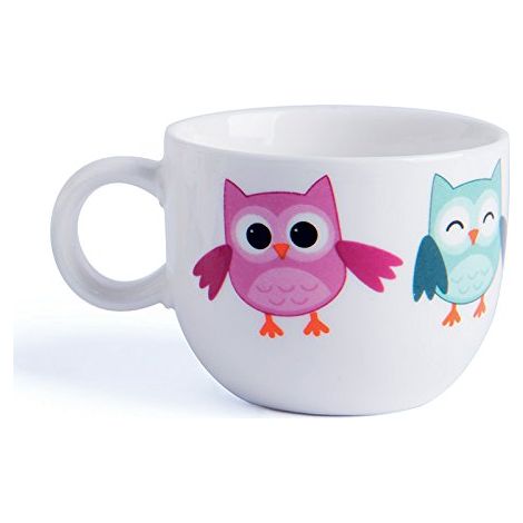 Tasse café, 70 ML, Porcelaine, Blanc Hibou (Gufo) 1 pièce Multicolore