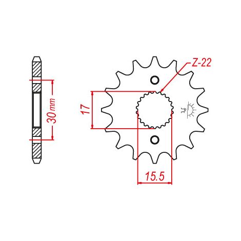Pignon TT Lightweight Honda - 420 - 15 Dents - Similaire JTF1256 - Made in Germany (1/4)