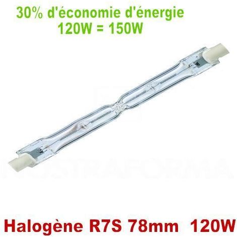 Ampoule halogène - Economique - R7S J78 - 120W - Blanc chaud - Dimmable