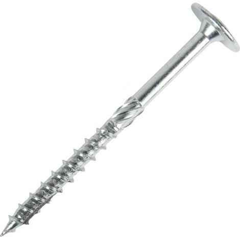 Vis charpente à tête large, 50 pièces, acier, 8x300 mm, acier galvanisé, homologation ETA, vis de construction bois 50 pièces (1/4)