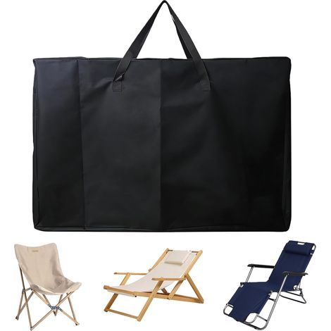 Sac de rangement pliable pour fauteuil roulant 72 x 28 x 106 cm, Grand sac de rangement pour chaise de jardin de transport portable housse de protection 600D imperméable, résistante pour pliantes (1/5)